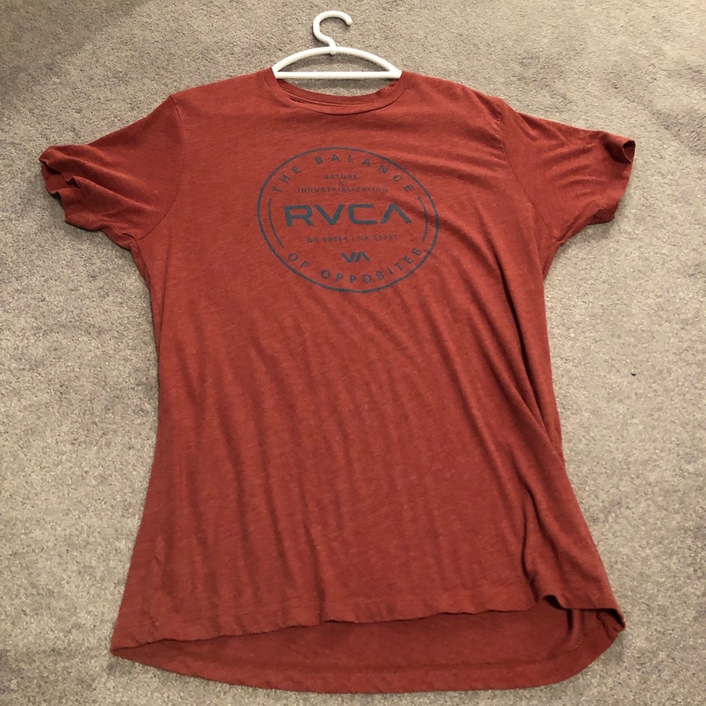 Large men’s super soft T-shirt in a copper red